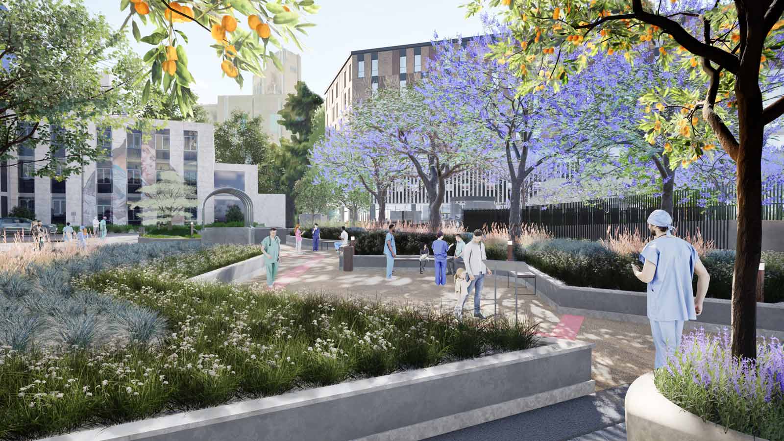 Nuovo Ospedale Gaslini - Visual esterni - Greencure landscaping